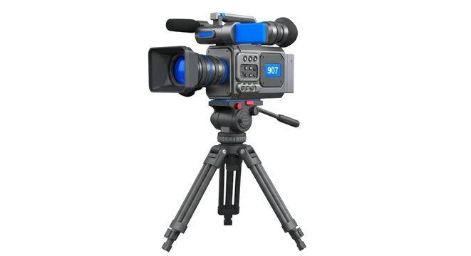 Professional Video Camera on Tripod - Powered by Adobe