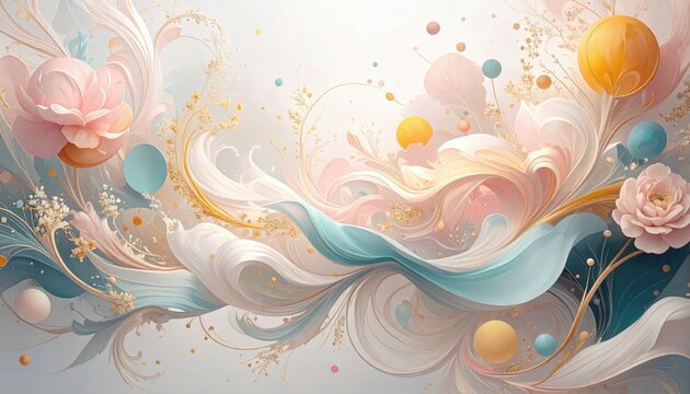 "Eleganti Fiori Acquerello in Stile Moderno Pastello &ndash; Illustrazioni Floreali Decorative"