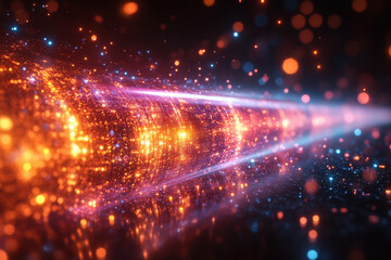 Obraz premium Bright light streaks through dark background.