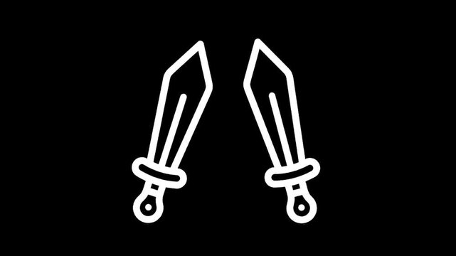 Crossed swords icon on a black background