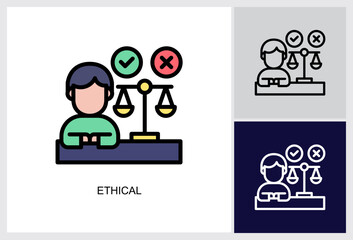 Ethical icon Multi Style Vector Illustration 