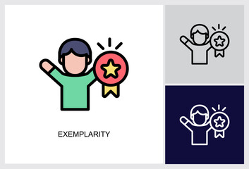 Exemplarity icon Multi Style Vector Illustration 