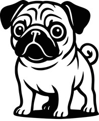 Obraz premium Pug Dog SVG Cut Files for Cricut & Silhouette