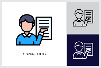 Responsibility icon Multi Style Vector Illustration 