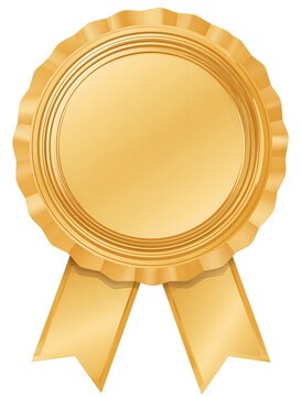 Shiny Gold Seal Stamp for Award and Honor.Generative AI