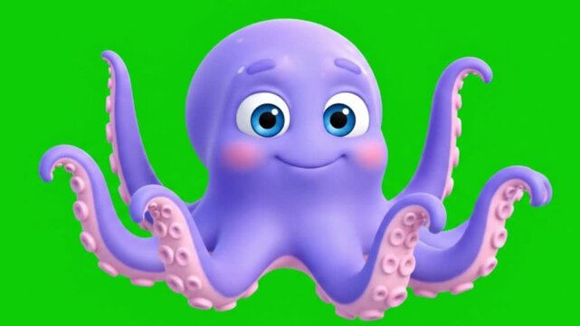 octopus on a green background