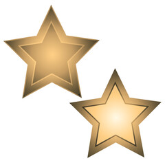 Obraz premium two golden stars without a background