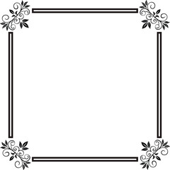 Obraz premium black and white floral frame