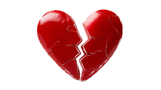 A heart that is broken in half