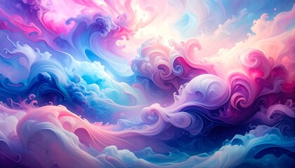 Abstract swirling colors.  A vibrant mix of pastel hues