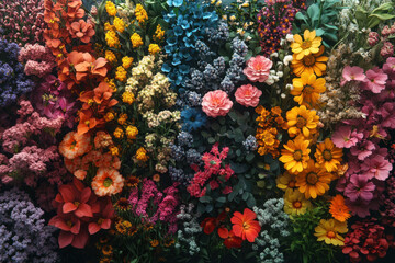 A rainbow of flowers.