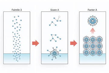 Schematic showing surfactant self-assembly from monomers to micelles and higher-order supramolecular aggregates — illustrates CMC, colloidal assembly and nanostructure formation.
