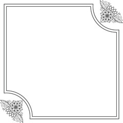 vector frame for text with flowers