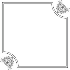 vector frame for text with flowers
