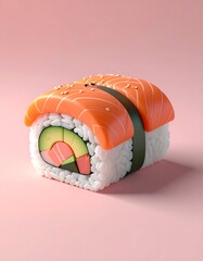 3D rendered sushi roll