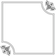 frame for text with flowers
