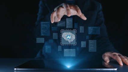 AI Assistant Brain Processor with LLM Technology, Big Data, Machine Learning, Generative AI for Business Support, Future Agentic AI Technology and Artificial Intelligence Prompt Engineering. Elide