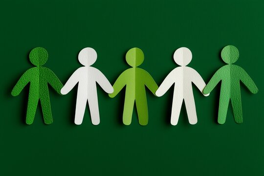 Eco leadership with paper cutout figures