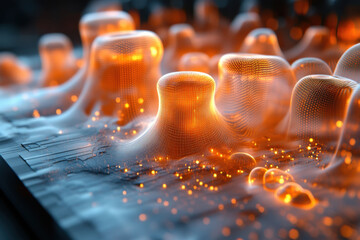 Close-up of a 3D printed circuit.