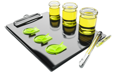 Business document with financial checklist and marked items representing audit process corporate responsibility and financial management isolated on transparent background PNG