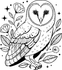 Owls and Eagles Silhouette Decorative Illustration