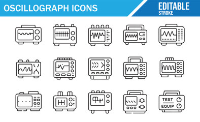 Set of Linear Icons for Electronic Measurement Instruments