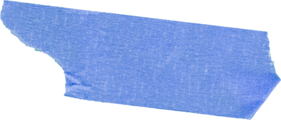 Torn Blue Painter's Tape Piece blue tape masking tape isolated on a transparent background