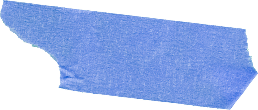 Torn Blue Painter's Tape Piece blue tape masking tape isolated on a transparent background