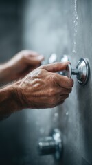 Turning the knob for a mesmerizing slow-motion water show at a modern indoor location