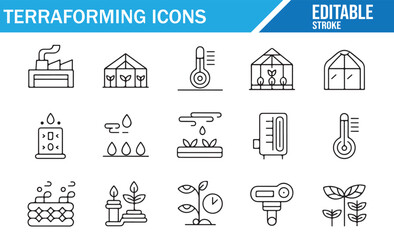 Vector Illustrations of Weather and Environmental Impact for Terraforming