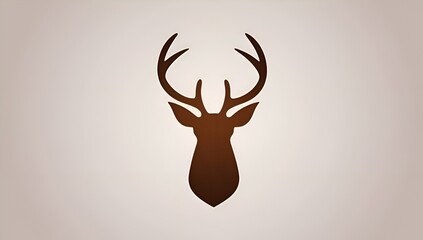 Minimalist deer head emblem – monochrome silhouette with clear antler shape, suitable for nature conservation, outdoor brands, or vector illustrations