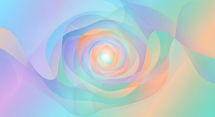 Obraz premium Abstract pastel wavy background with flowing translucent layers and soft gradient colors