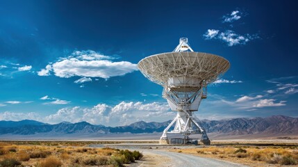 giant radio telescope desert landscape