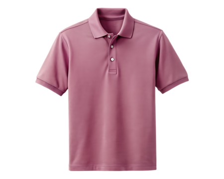 Pink Short Sleeve Polo Shirt With Two Buttons On White Background t-shirt collared shirt isolated on a transparent background - Powered by Adobe