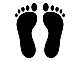 Footprint icon graphic symbol isolated on white black illustration people