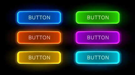 Light button, frame label, event web bar, buttons with color. Vector illustration