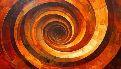 Abstract Spiral of Warm Hues - Infinite Descent.