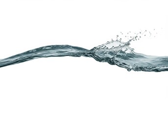 Dynamic Water Surface Isolated on White with Splash and Ripple effect