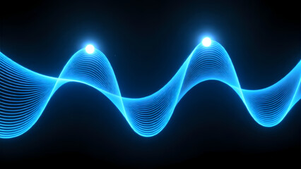 Blue sine wave glows in black—fluid, harmonic, and pulsing with symmetry, motion, and poetic clarity.
