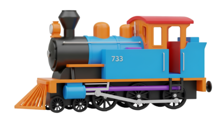 Colorful 3D Model of a Toy Train