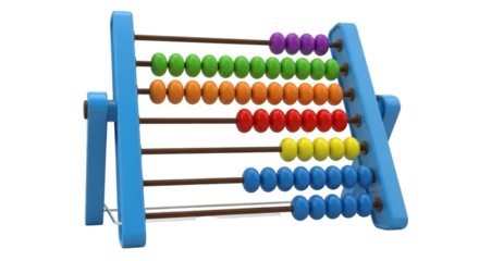 Colorful Abacus with Blue Frame on Black Background