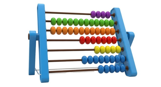 Colorful Abacus with Blue Frame on Black Background