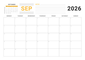 Monthly Planner September 2026