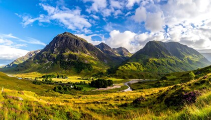 Fototapeta premium Panoramic mountain valley landscape