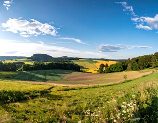 Fototapeta premium Panoramic view of a rural landscape