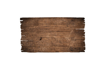 Brown wooden sign on a white background In the concept of the signpost and billboards with clipping path.