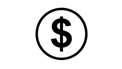 Obraz premium Simple black dollar sign in a circle