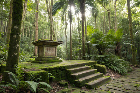 The foggy road leading to Moorish Castle, Castelo dos Mouros Sintra, Portugal