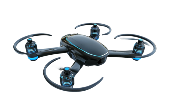 Flying personal assistant drone designed as a high tech appliance showcasing futuristic innovation convenience and imaginative creativity isolated on transparent background PNG
