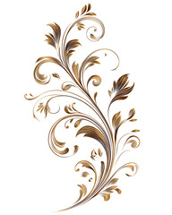 Fototapeta premium A gold leafy flower with a white background